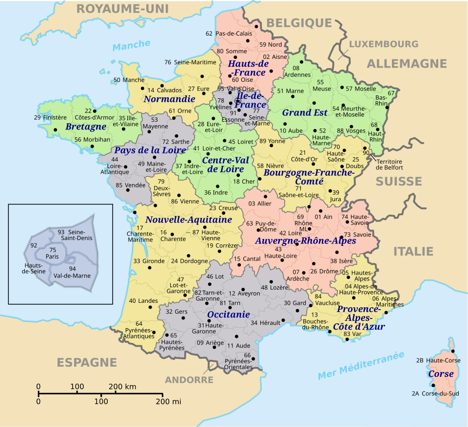Codes Postaux France - Carte de France